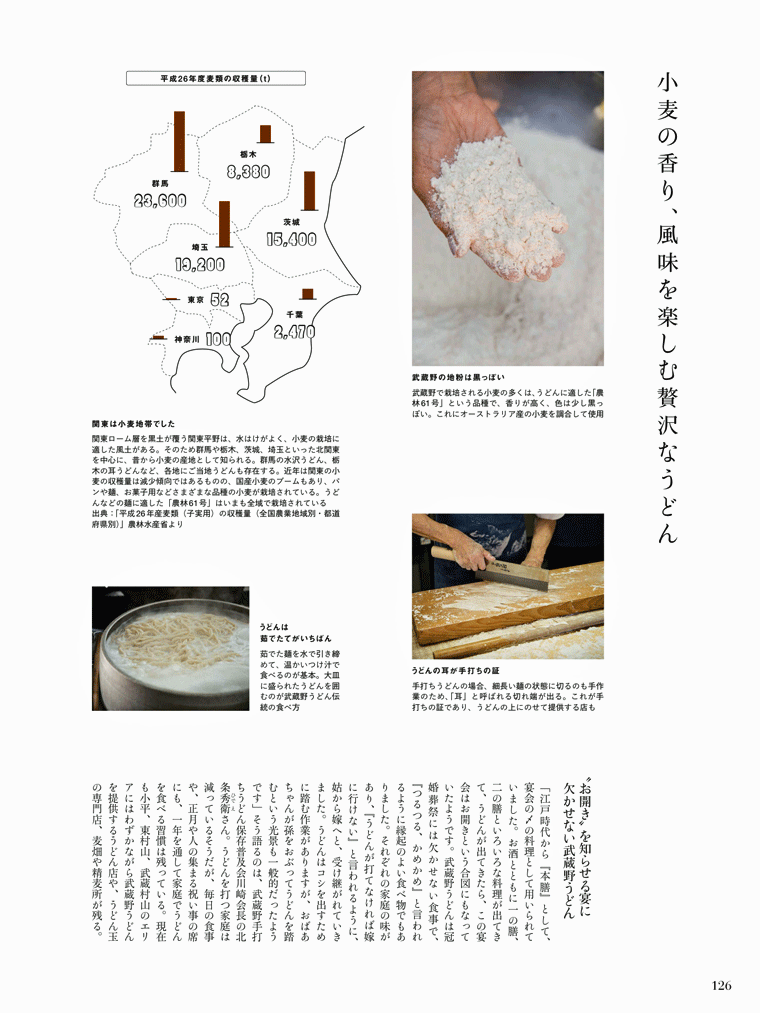 地産地消の郷土食　シイタケをつかった　武蔵野うどん　Discover Japan 2016年6月号　vol.56より