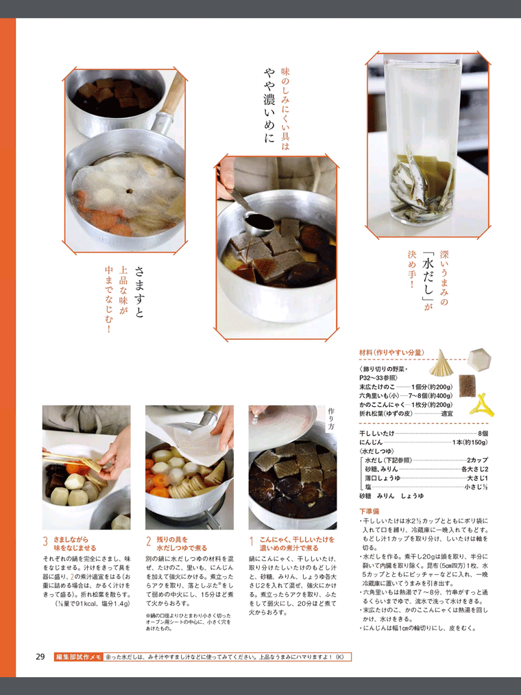 お好みの味を手作りで。干しシイタケを使った【旨つゆ】煮しめ　オレンジページ　2016.01.02号より